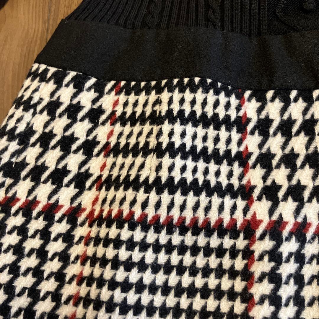 M'sニットトップス チェック柄スカート 38
