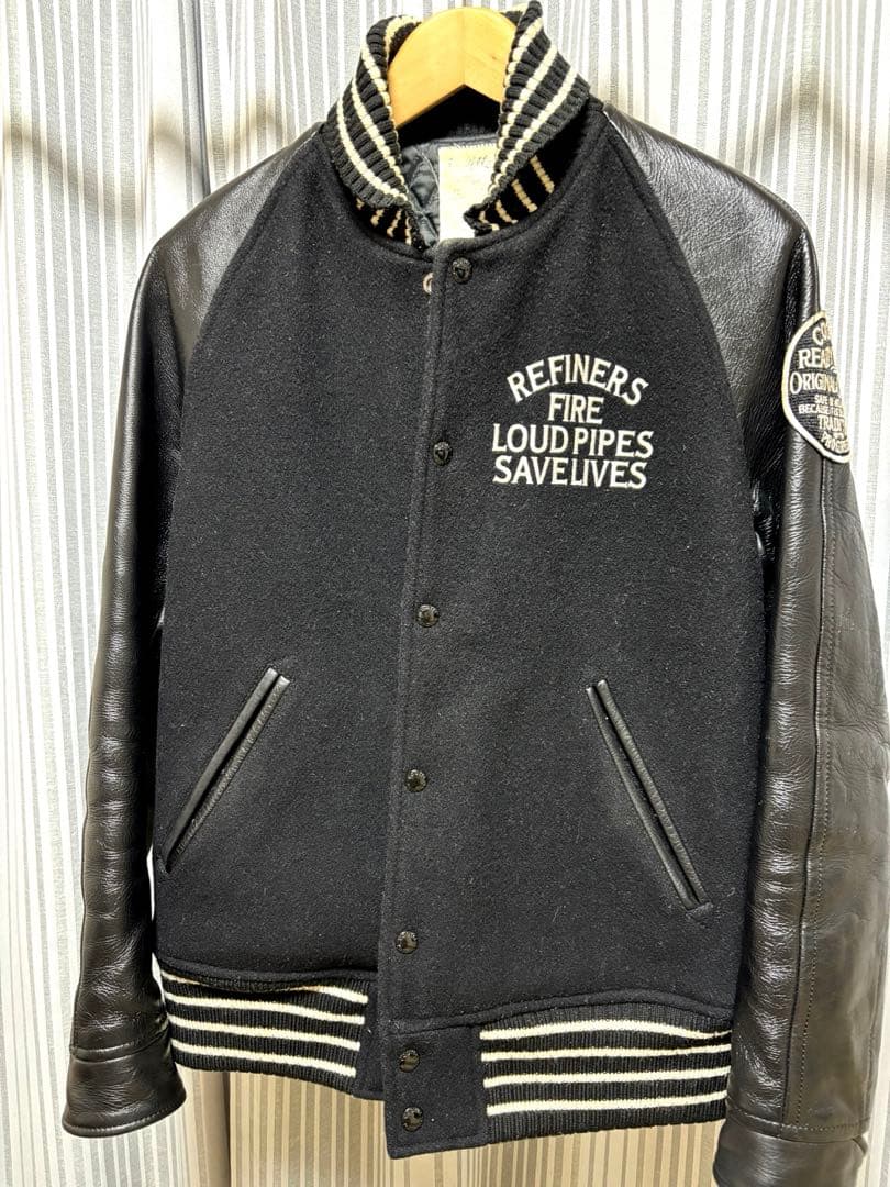 【最終価格】COOTIEロゴ 刺繍 ワッペン袖レザー袖革 スタジャン M