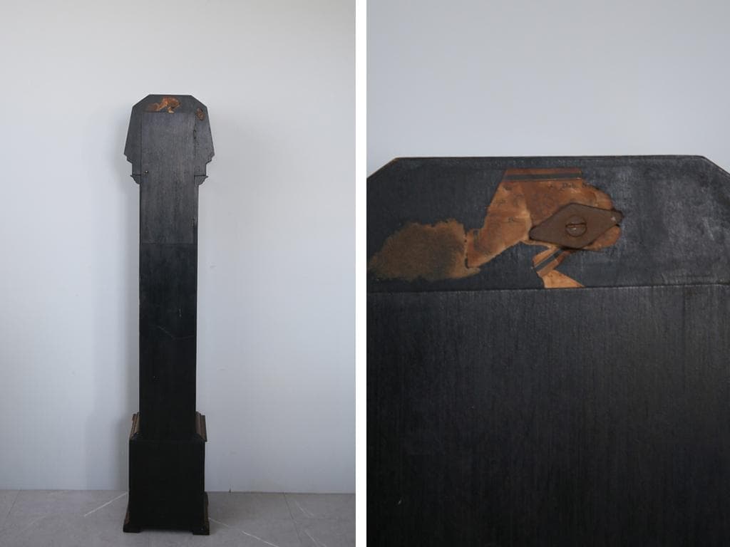 英国アンティーク古時計/置時計/柱時計/木製レトロクロック/オブジェ(92-77