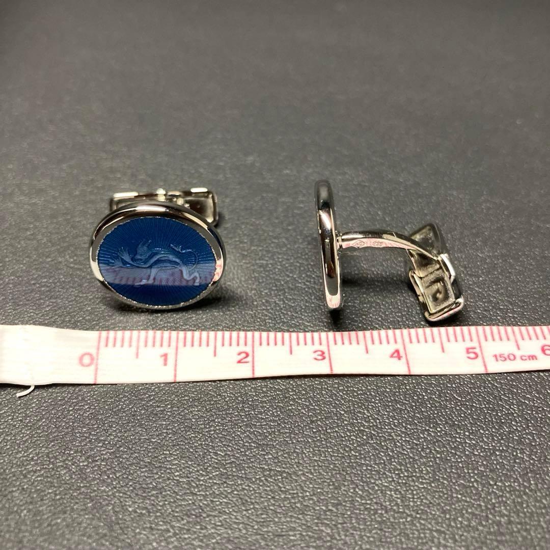【美品】ダンヒル　カフリンクス　トゥイニーデビル　オーバルブルー　シルバー925