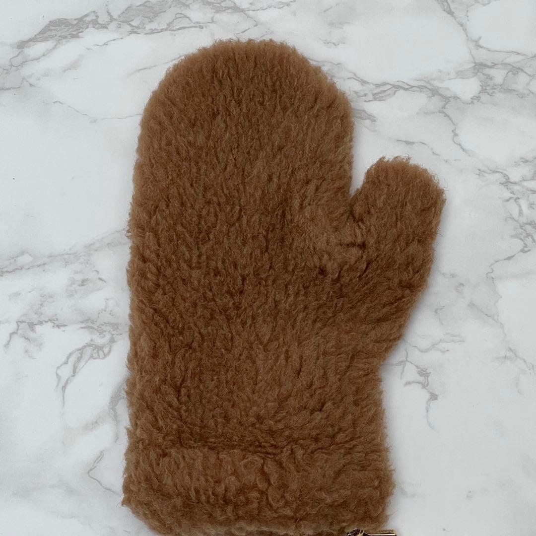 マックスマーラ カシミヤ テディベア ミトン アパレル 現行品 ブラウン 手袋