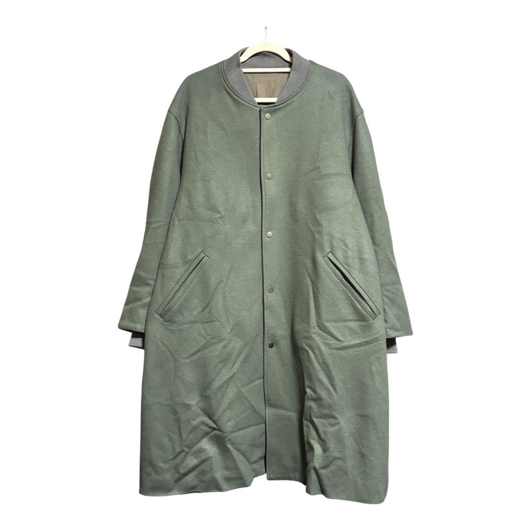 定価8.3万 名作22AW URU ウールポンチロングコート 3 セージグリーン