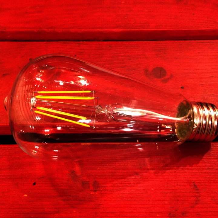 LED電球 エジソン フィラメント クリアガラス 4W e26 電球色 20個