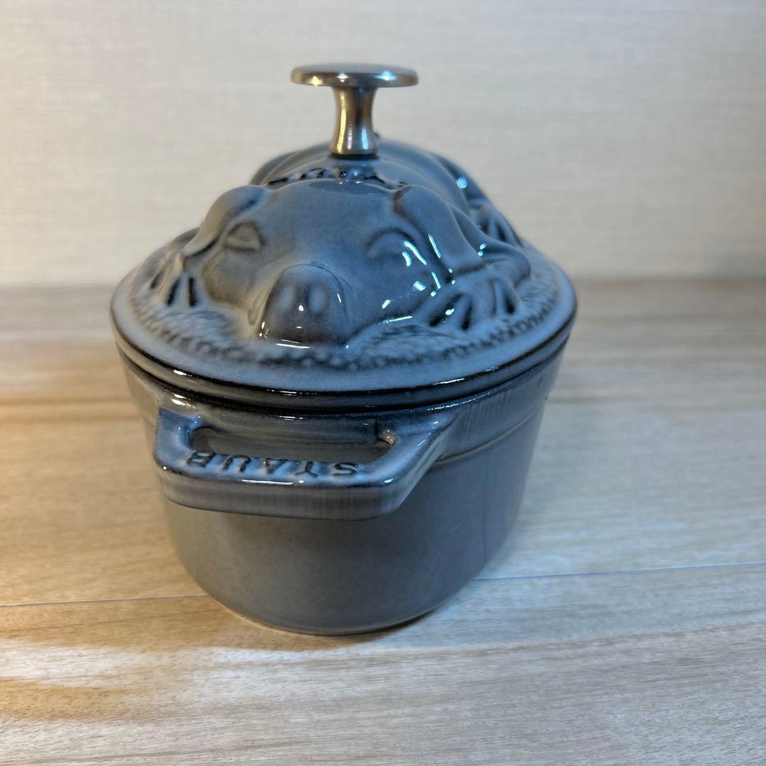 STAUB ストウブ　ピギーココット グレー　両手鍋　鍋　オーバル　17cm