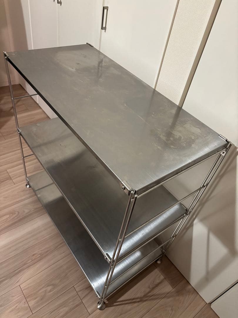 【引取限定】無印良品 ステンレスユニットシェルフ　ステンレス棚セット　ワイド　小