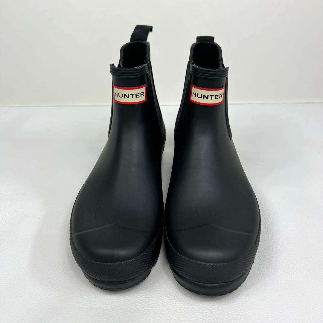 HUNTER ブラック ショート レインブーツ チェルシーブーツ