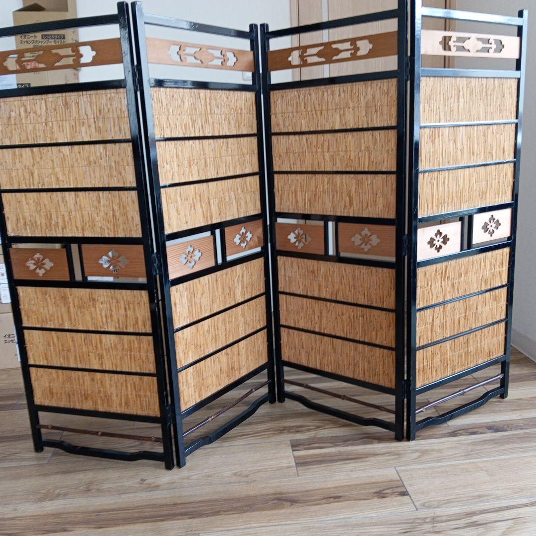 竹製装飾付き3連パーテーション税込み価格