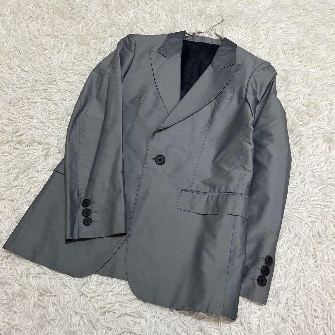 良品✨ジャンポールゴルチエ 光沢 シルバー メンズ上下スーツ セットアップ 46
