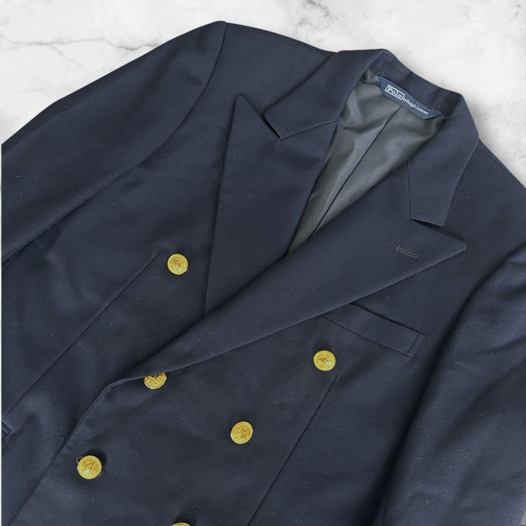 ポロバイラルフローレン 紺ブレ ダブル ジャケット 金ボタン ネイビー 150