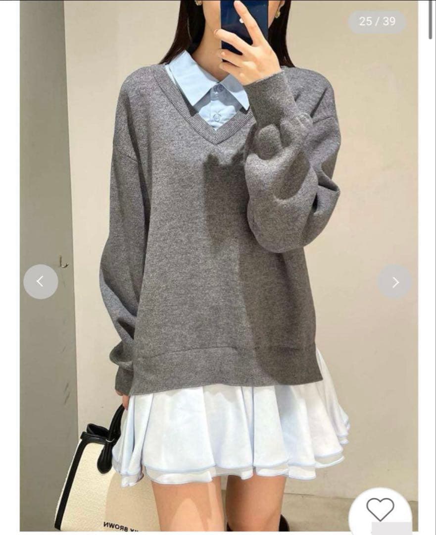 【最終値下げ・未使用美品】シャツドッキングフリルミニワンピース