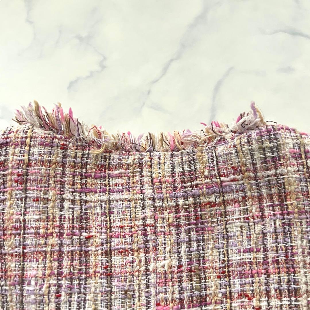 ANAYI アナイ ノーカラージャケット ミックスツイード 日本製 36