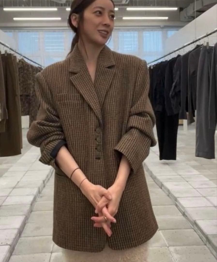 新品　todayful Wool100% Check Jacket