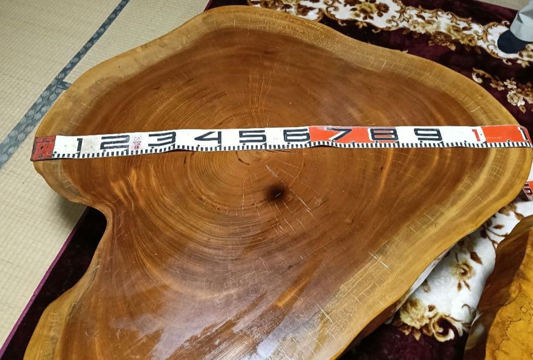 【たのメル便】けやき 天然木 1枚板 センターテーブル 約120cm