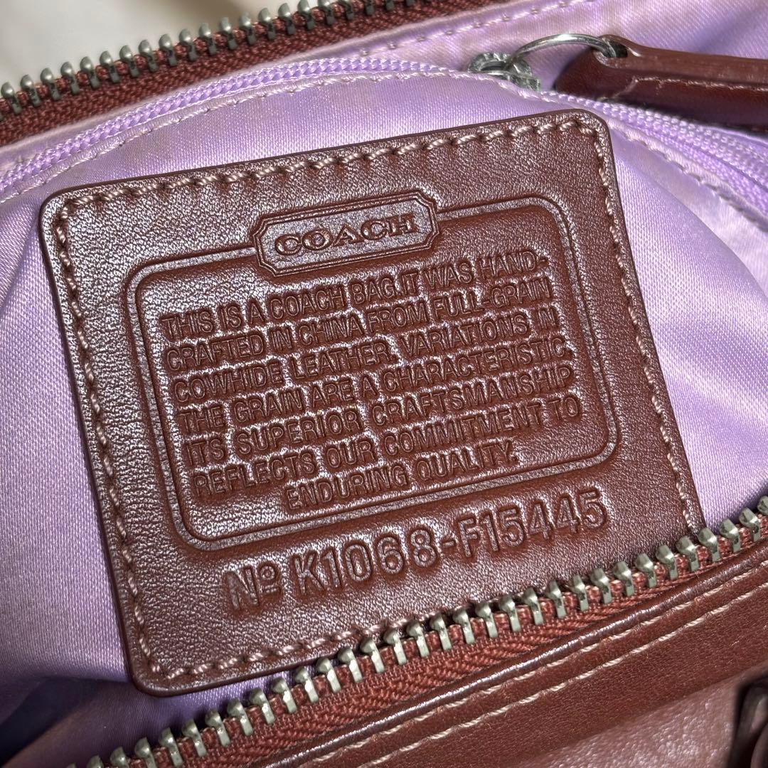 COACHコーチ✨レザー ハンドバッグ ブラウン茶 サイドフック形状変化　y2k