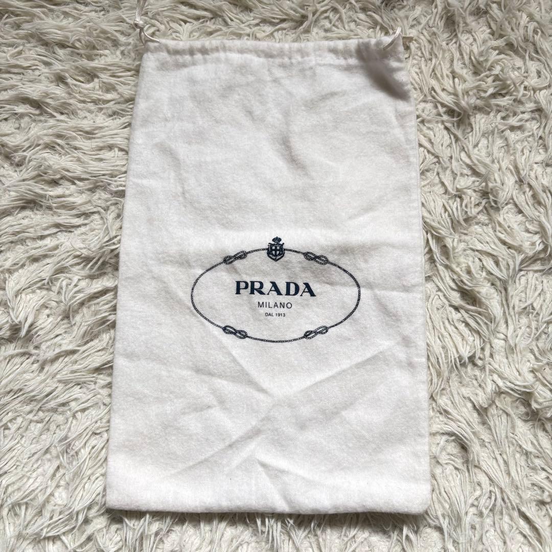 美品　PRADA リボンパンプス　パテントレザー　ダークカーキ　22.5cm