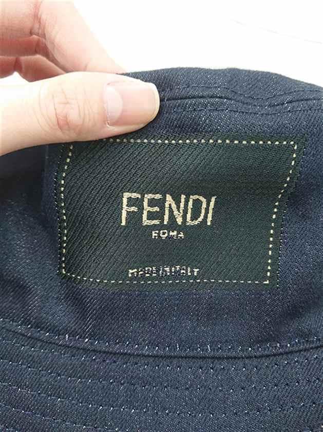♡フェンディ FENDI バケットハット コットン ネイビー系 メンズ