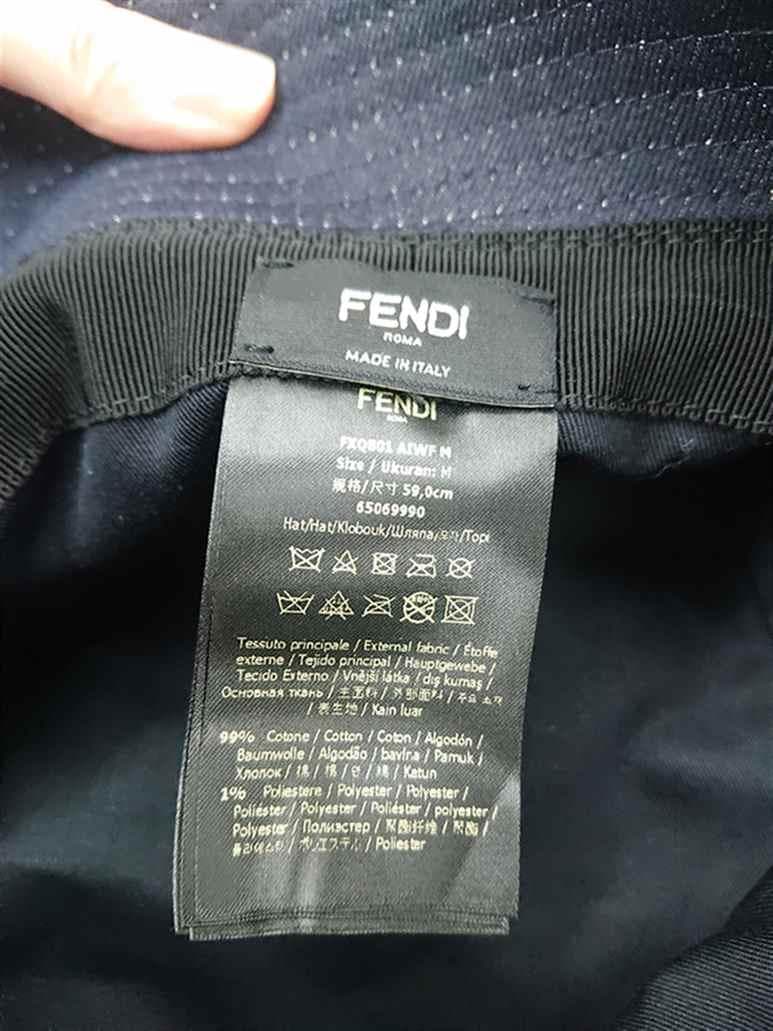 ♡フェンディ FENDI バケットハット コットン ネイビー系 メンズ