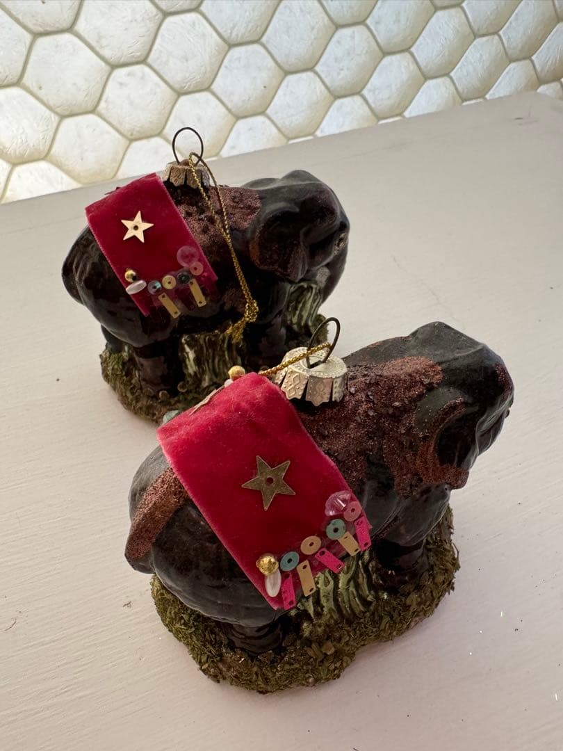 クリスマスオーナメント　ゾウ×2アッシュペーフランス購入