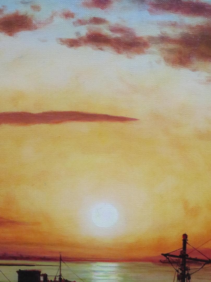 ◆ 荻島秀峰　「釧路港」　油彩　F8号　愛知県出身　伊豆美術協会会員　◆