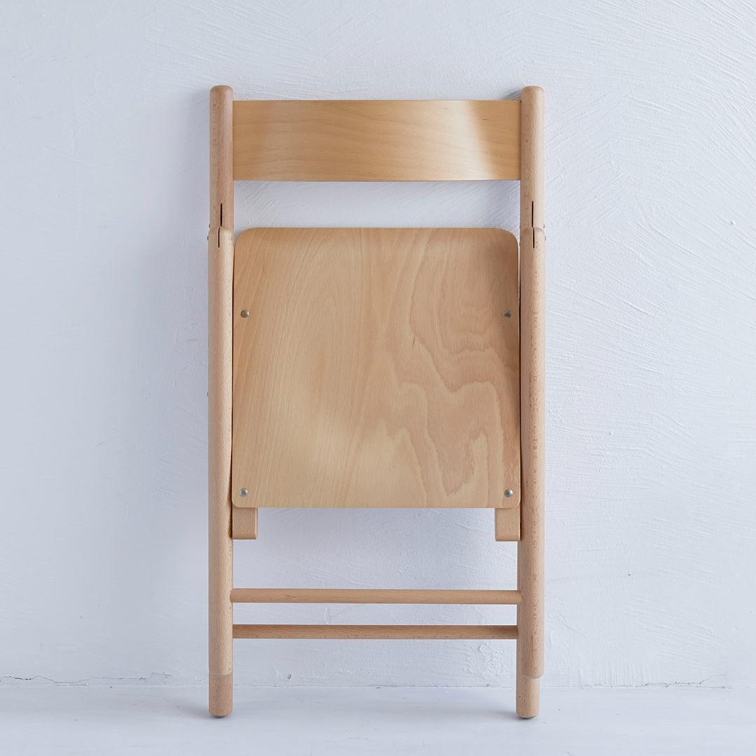 【美品】【無印良品】廃盤品イタリア製希少な木製折りたたみ椅子2脚 天然ブナ材