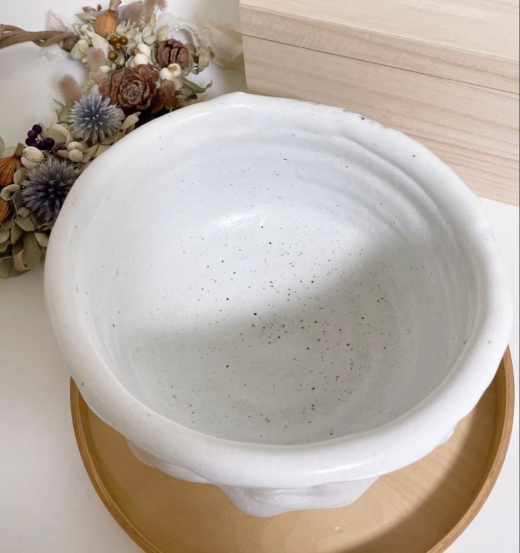 萩焼　山根清玩　鬼萩　割高台　新品　光彩庵　抹茶碗　陶器　作家