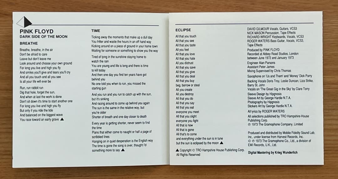 ピンク・フロイド「狂気」ゴールドCD（UDCD-517）