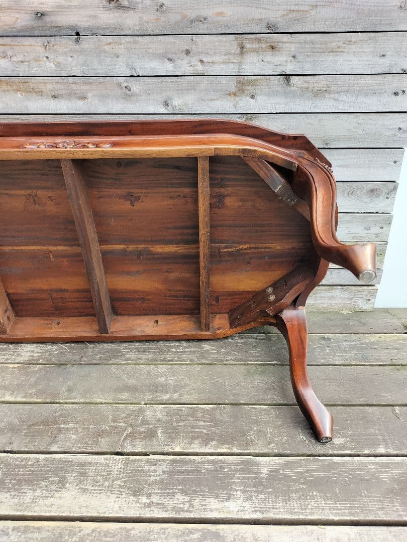 M♦TAD送料込 希少 アンティーク　総無垢　猫脚テーブル ローテーブル