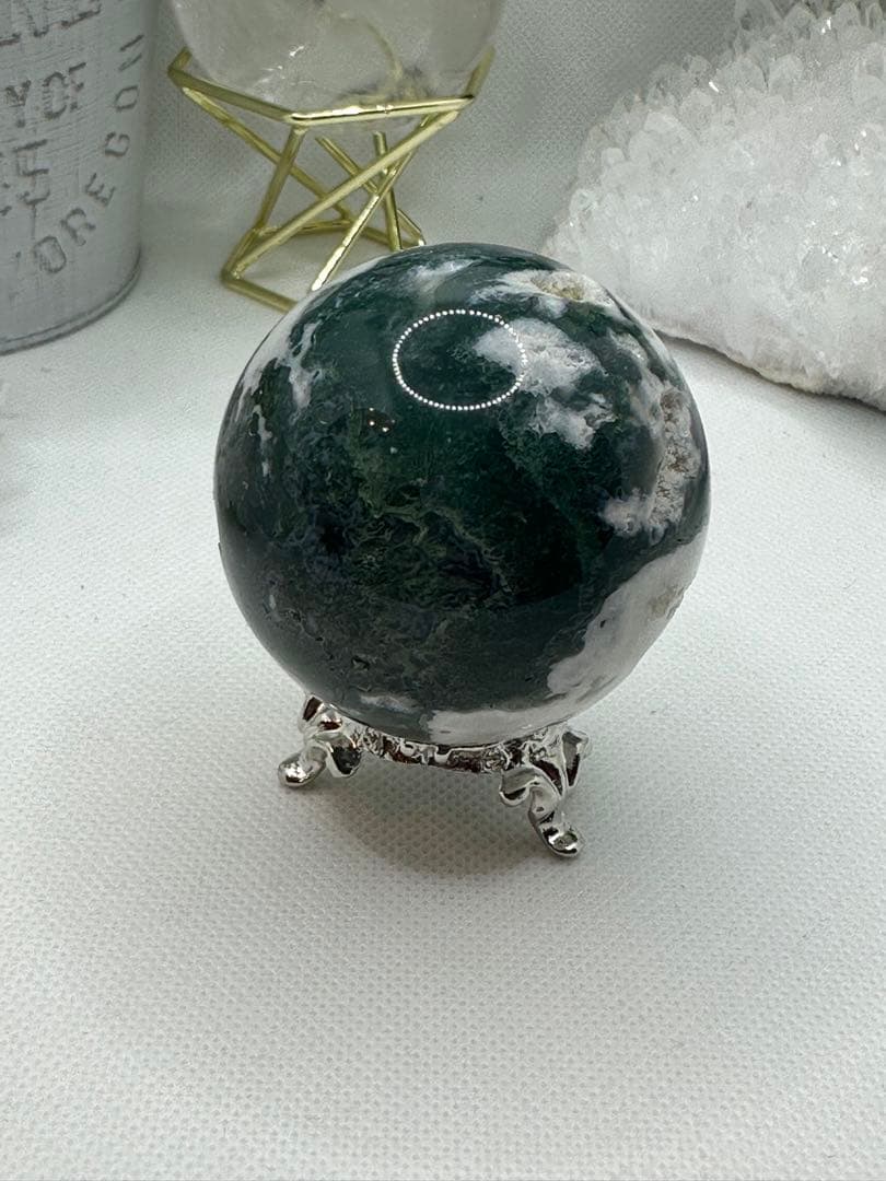 モスアゲートスフィア♡台座セットNo.5001