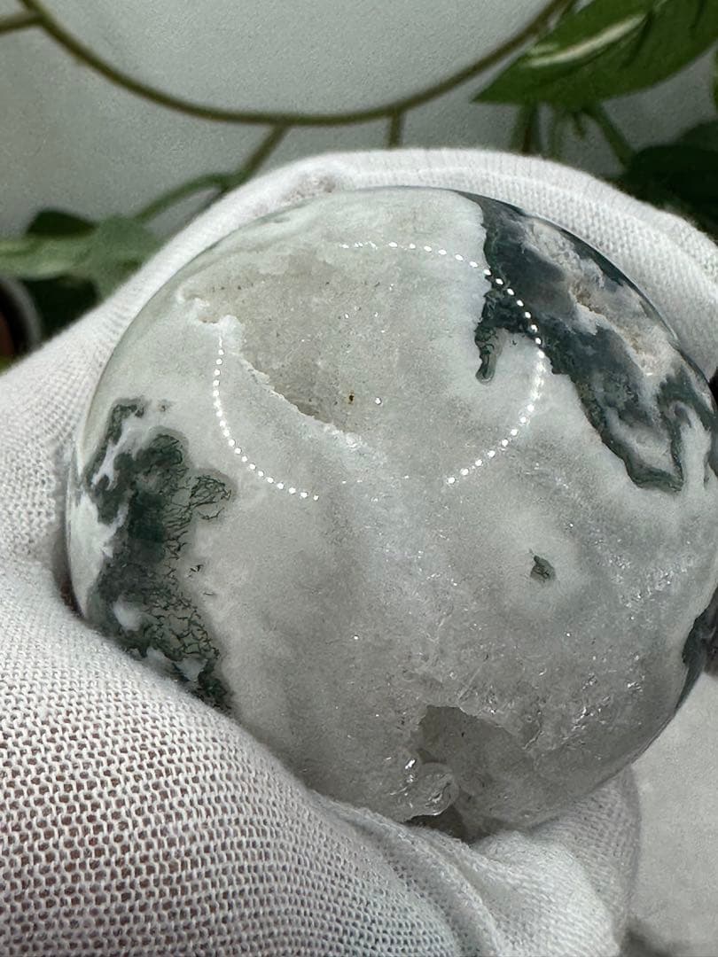 モスアゲートスフィア♡台座セットNo.5001