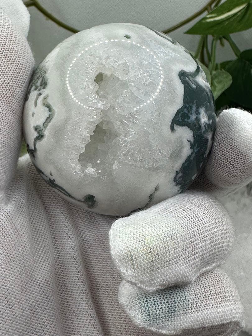 モスアゲートスフィア♡台座セットNo.5001