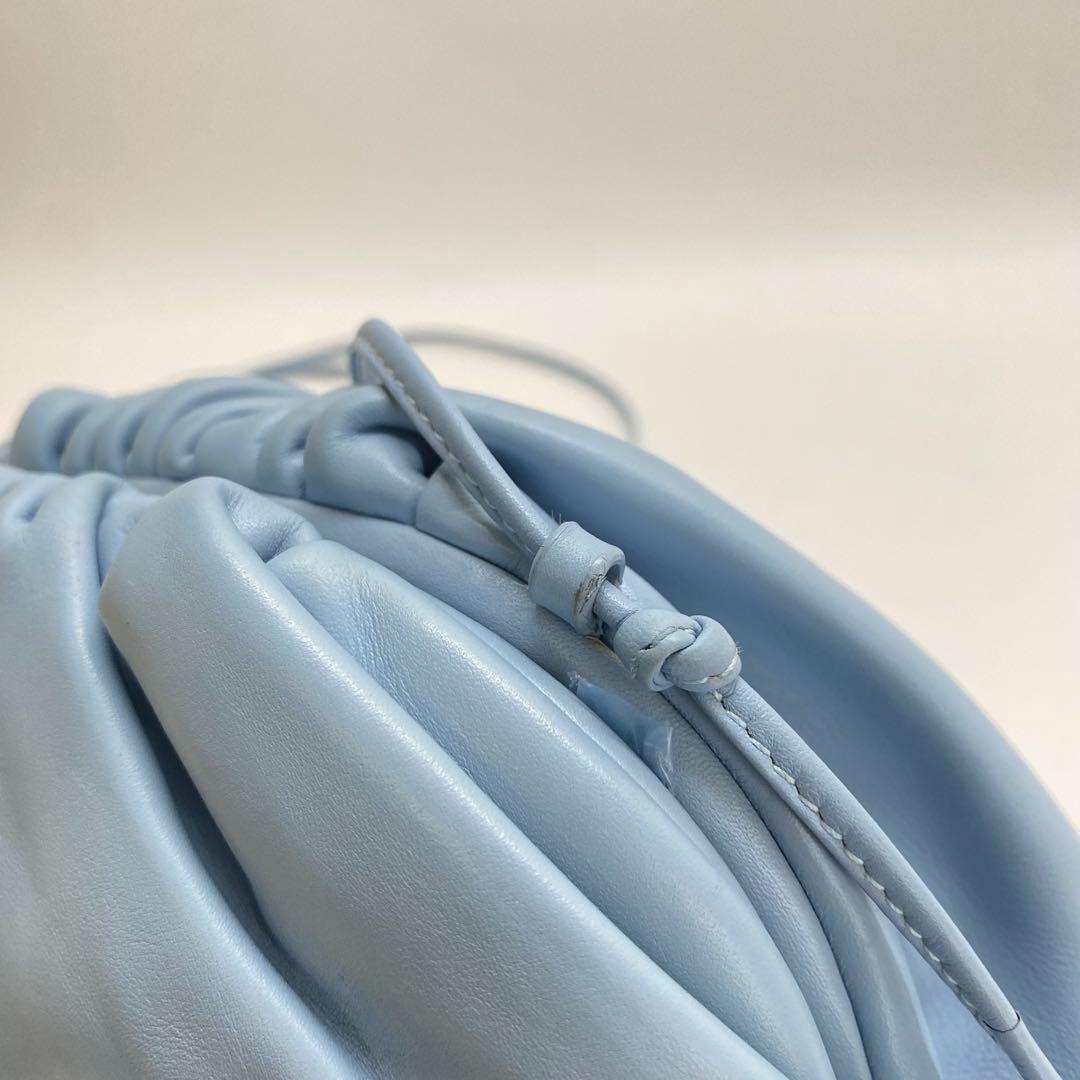 【美品】ボッテガヴェネタ ミニ ザ ポーチ ブルー 水色 ショルダーバッグ