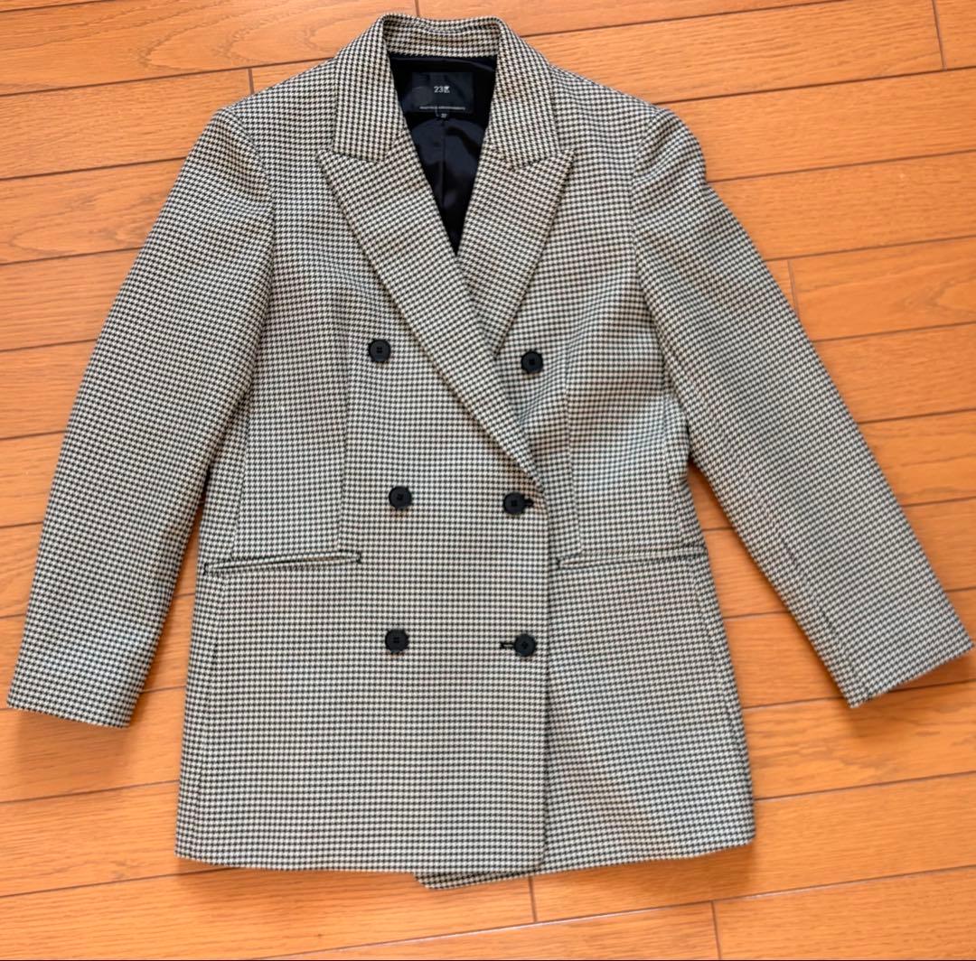 23区　ガンクラブチェック　ストレッチジャケット