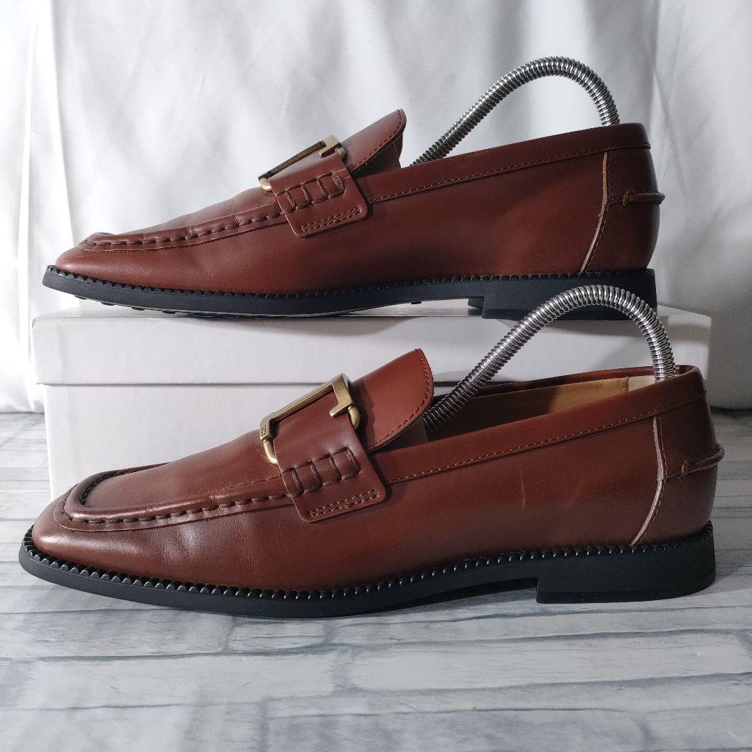 保存袋付き✨TOD'S　レザーローファ　タイムレス　ブラウン×ゴールド　37