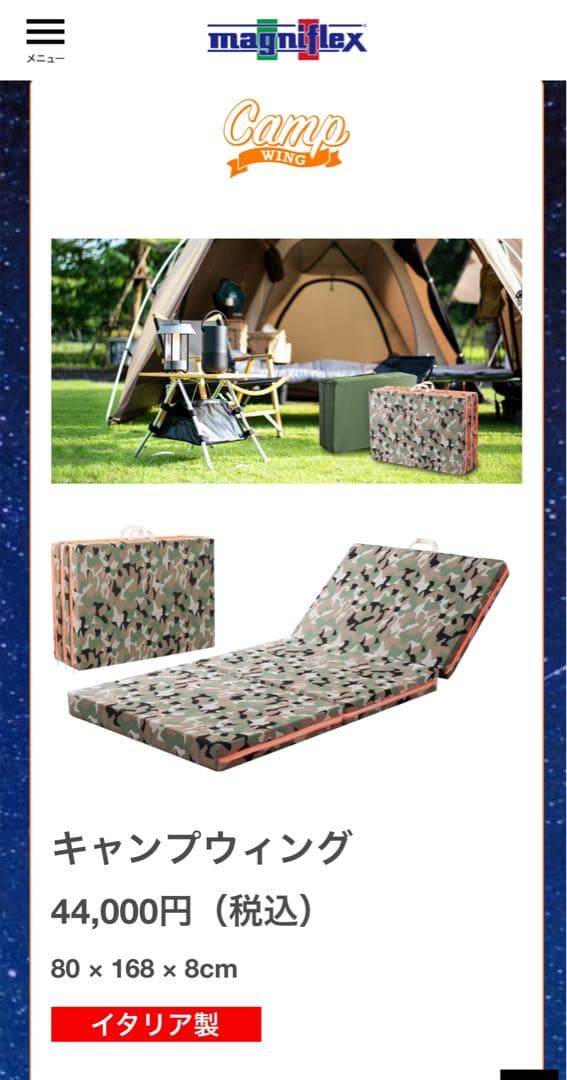 【新品未使用未開封】マニフレックス キャンプウィング＋専用ケースセット