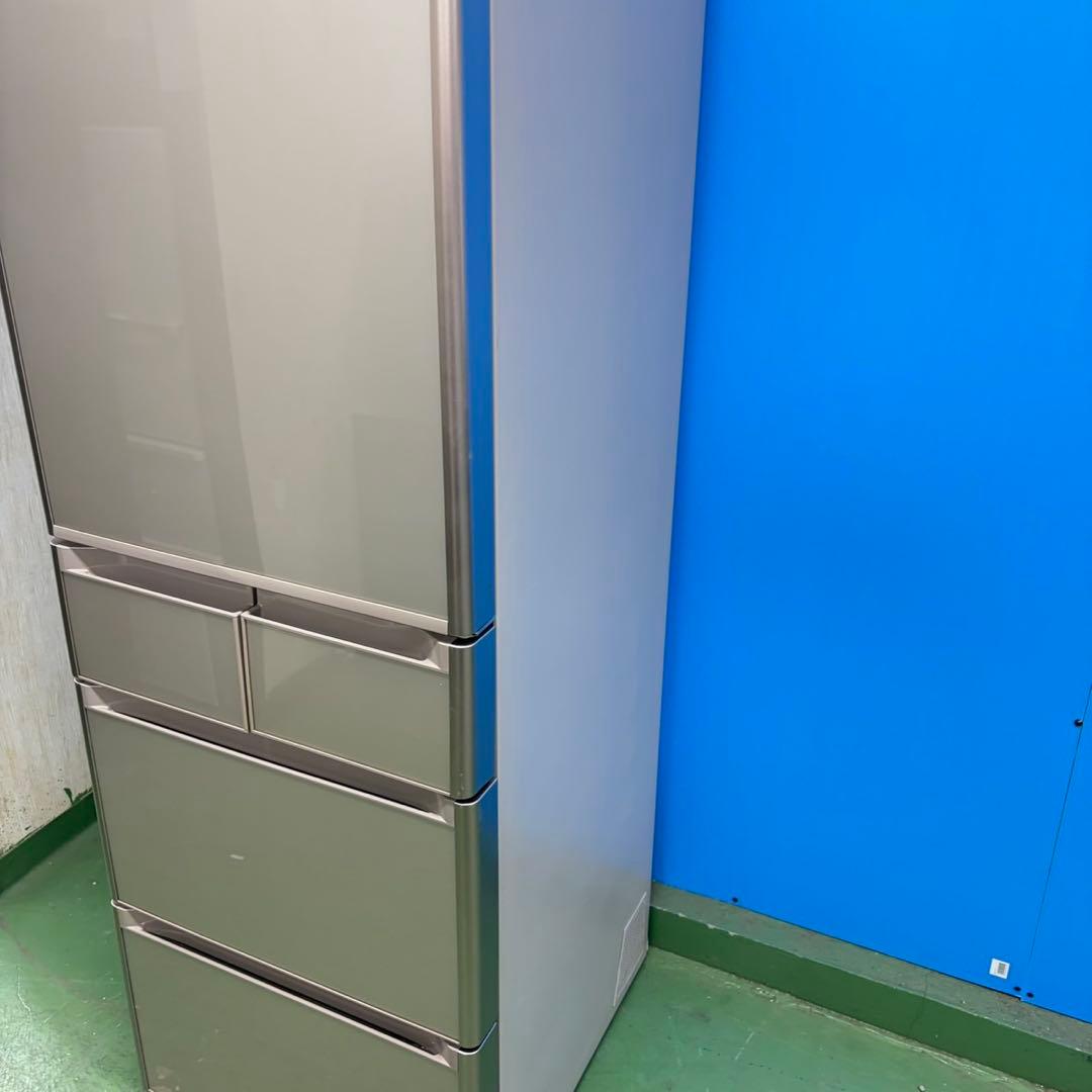 704 保証　鏡面　大型冷蔵庫　400L強 極美品　右開き　自動製氷機　5ドア