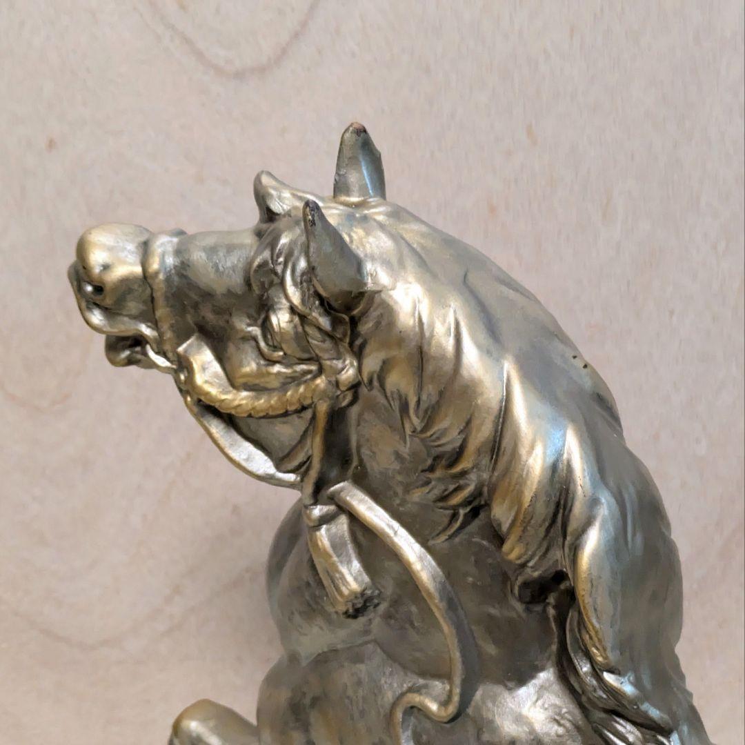 【新品未使用】繁栄招福置物 馬置物 開運 風水 縁起物 陶器 立ち馬 とこなめ焼