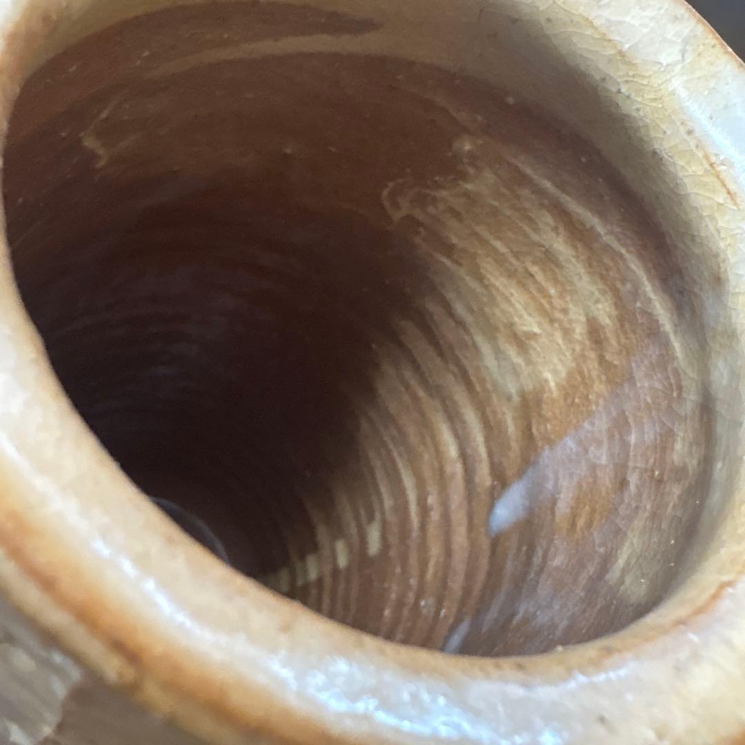 新品未使用　萩焼　波多野善蔵作　萩耳付き花入れ 木箱付き　　、