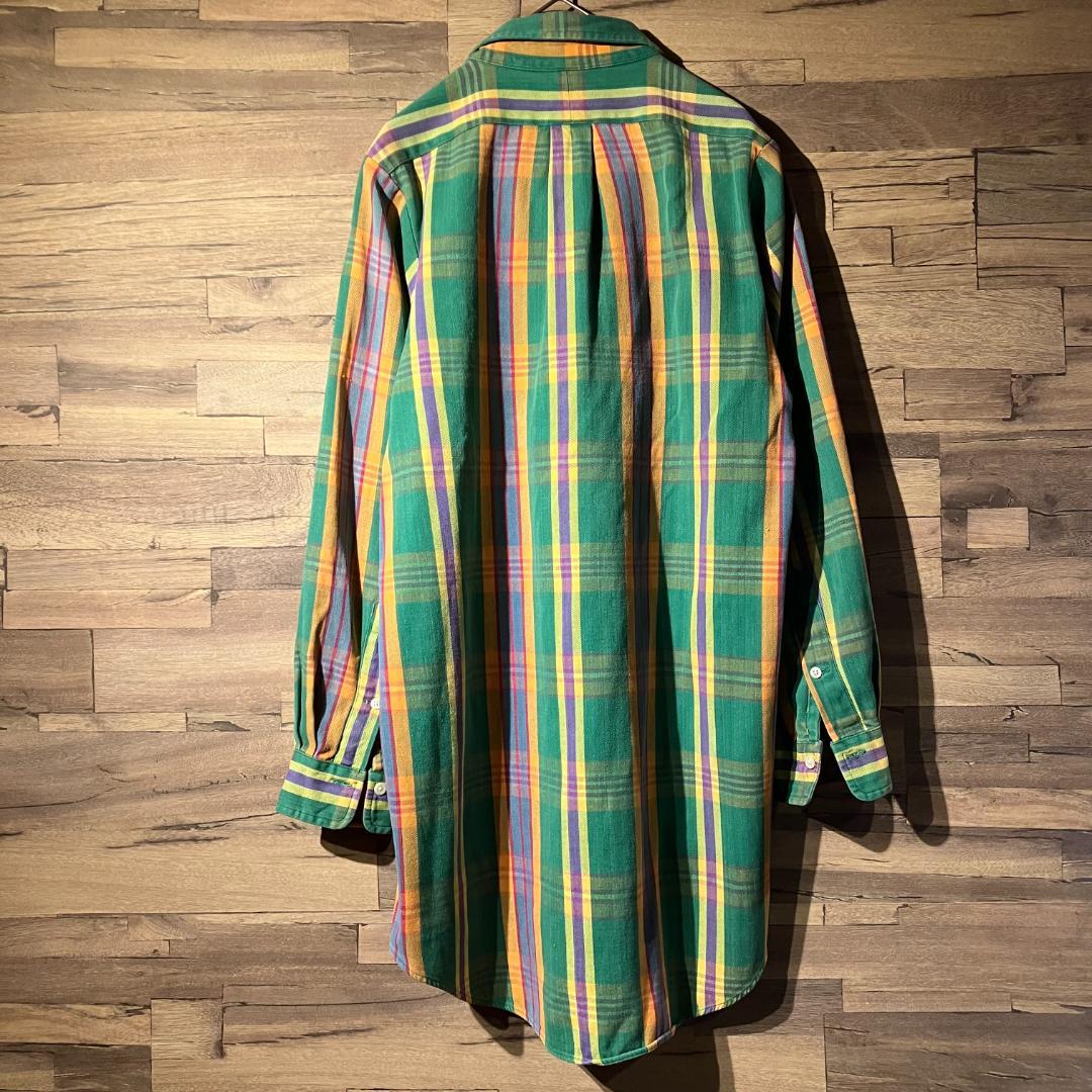 ラルフローレン　チェック柄長袖シャツ　ボタンダウンシャツ/プルオーバー　サイズL