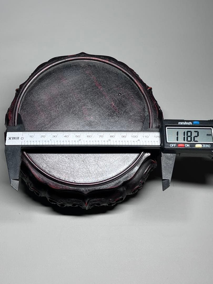 古美術　唐木紫檀底座　香炉台　花台　瓶座　飾り台　木製　素工　木座　仏像台