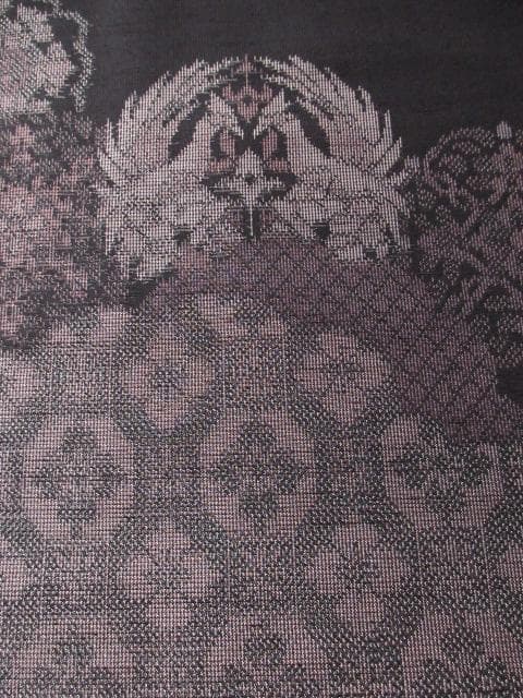 新古品！小田急百貨店誂製＊生紬＊モダン吉祥文様＊黒＊訪問着＊１６４ｃｍ＊裄６６