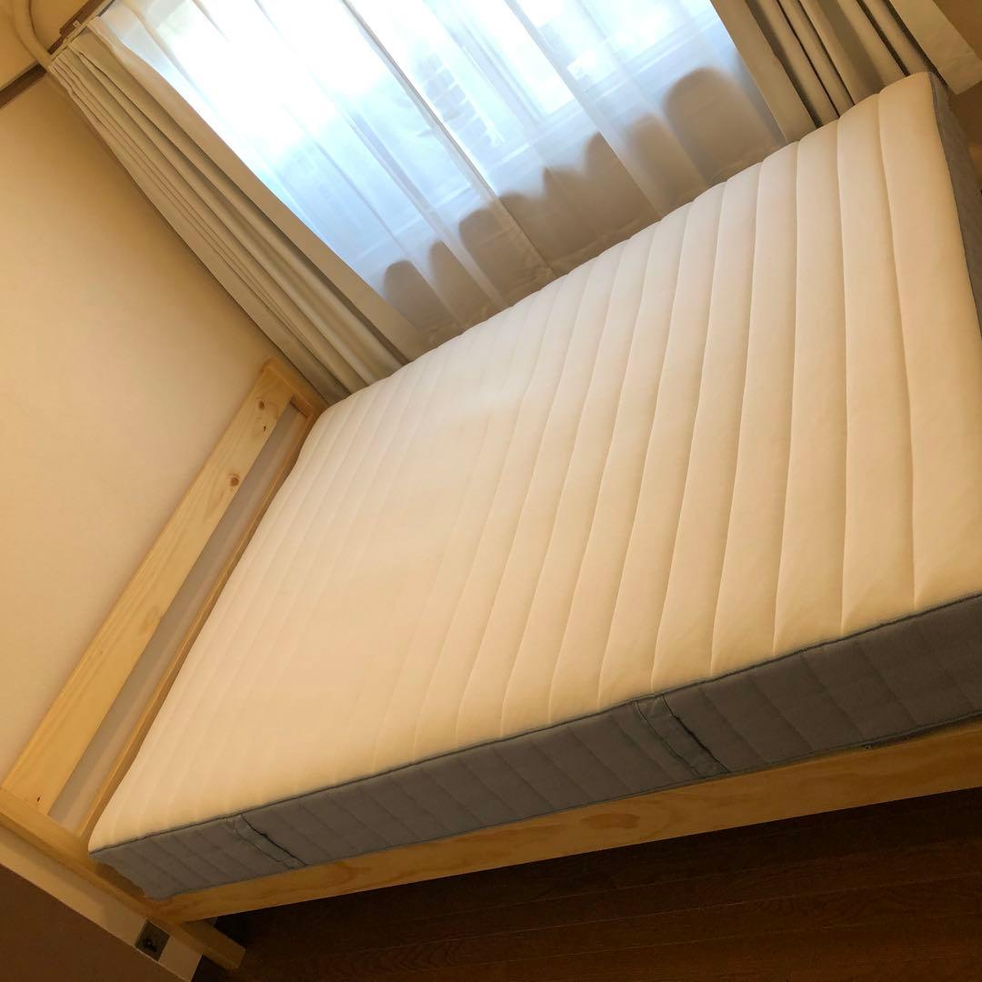 無印良品ベッドクイーン& IKEAマットレス 【ほぼ未使用】美品【直接受取希望】