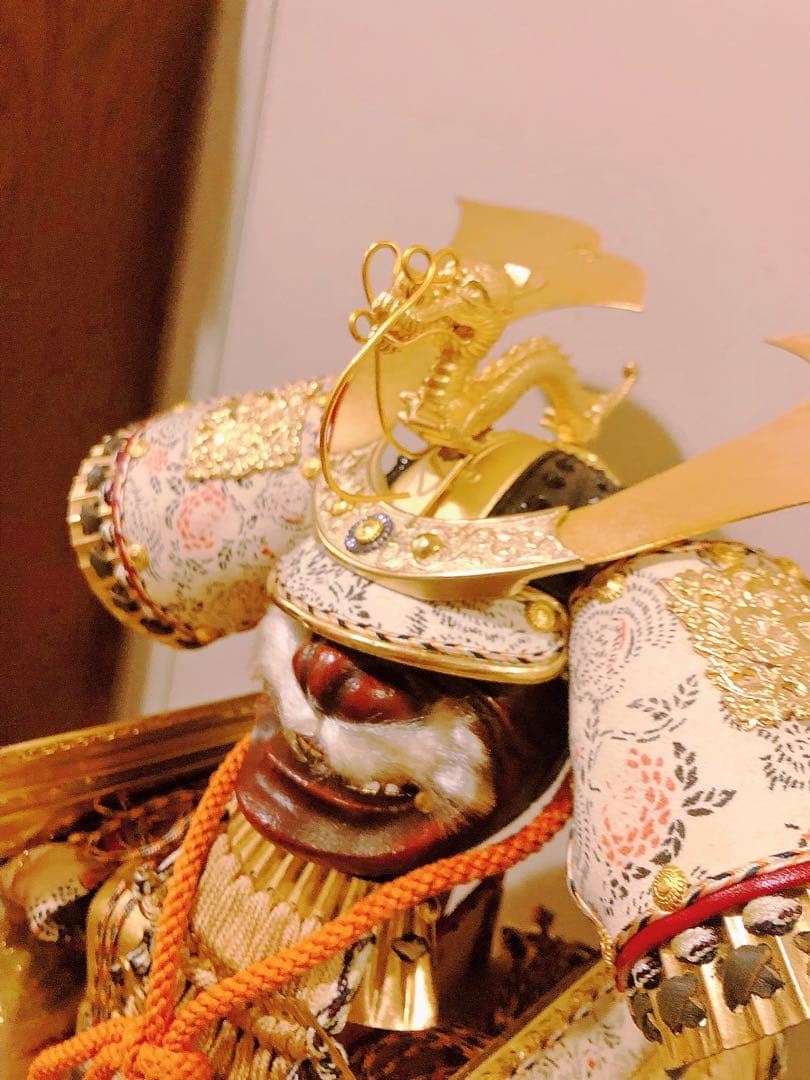 アンティーク 上原 玉鳳 作 大鎧 正絹 1970年代 龍 甲冑 武具 鎧飾り