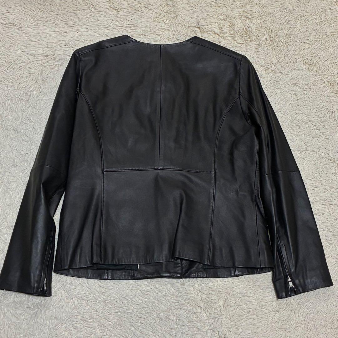 UNTITLED 【美品】42 黒 XL 羊革 ラムレザー ノーカラー レザー