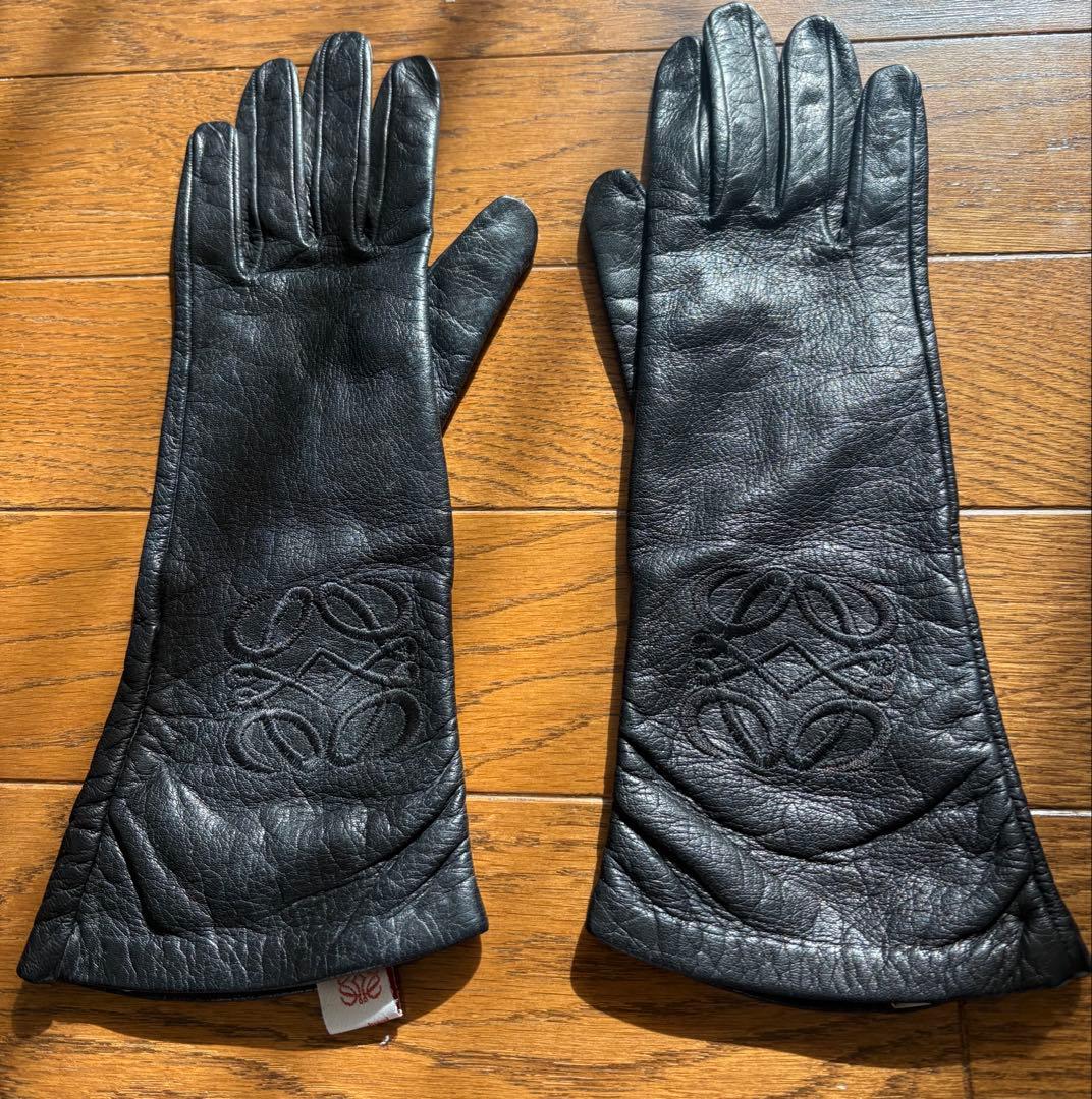 LOEWE ロエベ　レザー ロンググローブ　サイズ6 1/2