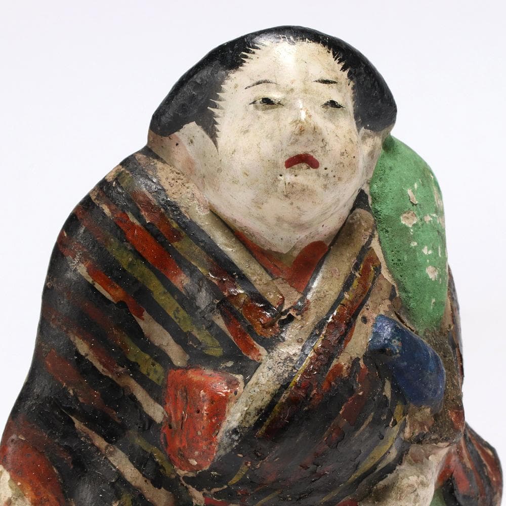 361B 古作 小さな土人形 相撲取り 力士 堤人形？ 高さ11㎝