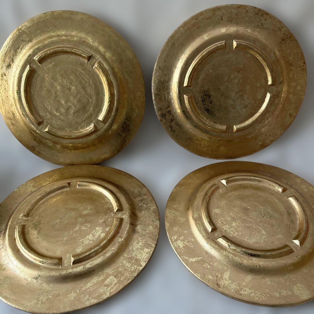 クリスマスプレートセット　 ６枚組　　ゴールド 薔薇模様 アンダープレート