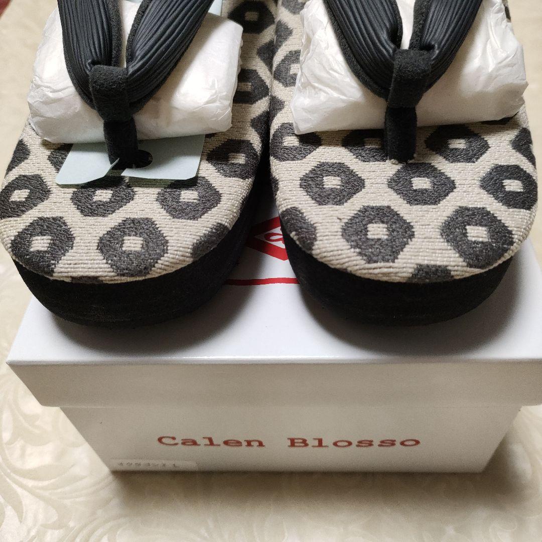 鼻緒黒 菱屋謹製　カレンブロッソ オクタゴン35 CAFE ZORI（Ｌサイズ）