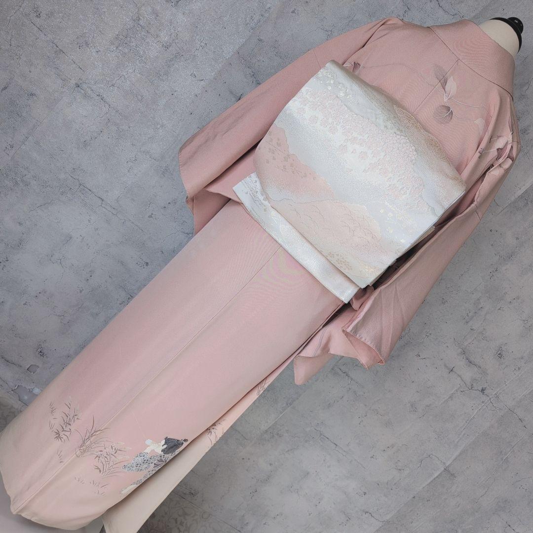 訪問着　フルセット　着物　正絹　童　ピンク　友禅　落款　祝い事　B1