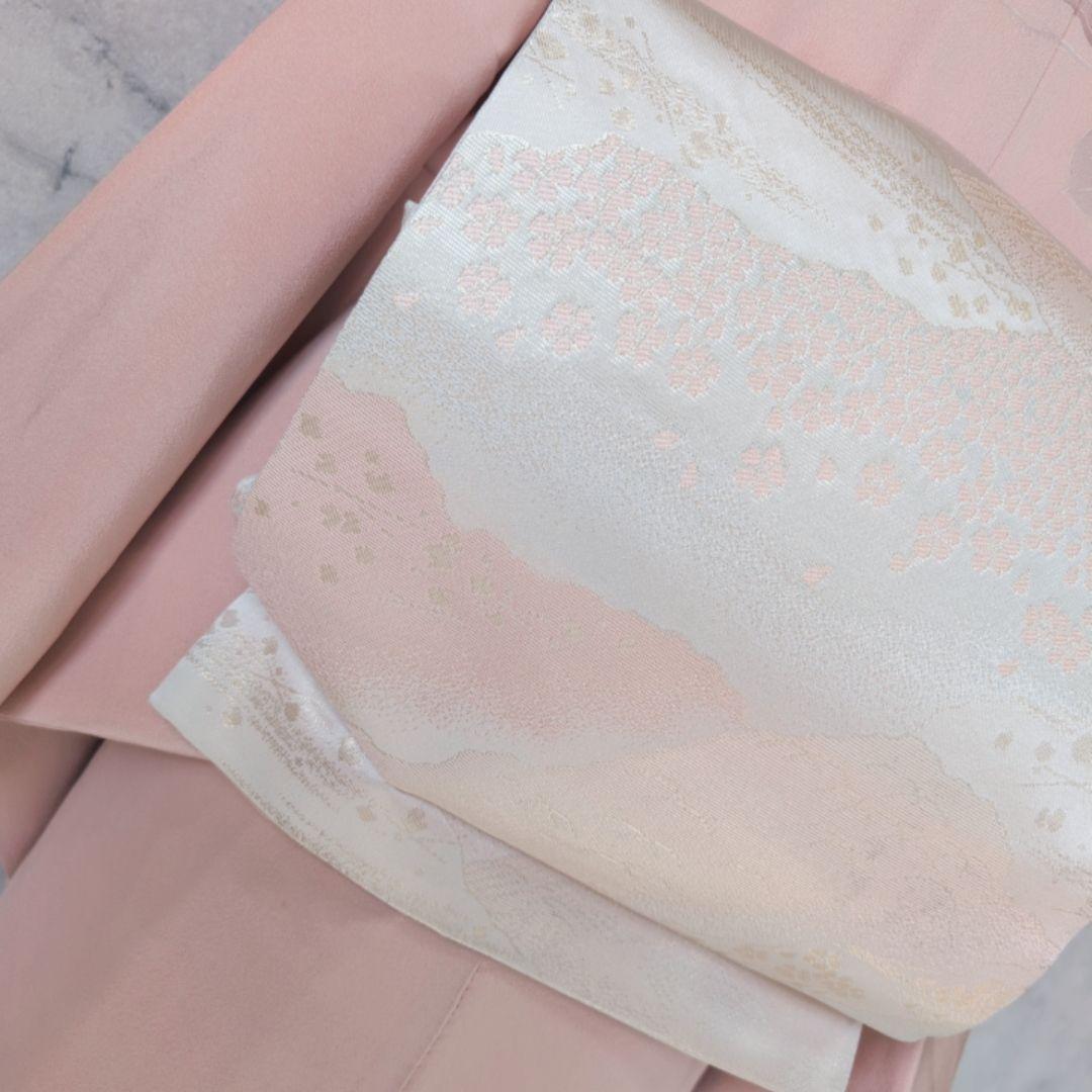 訪問着　フルセット　着物　正絹　童　ピンク　友禅　落款　祝い事　B1