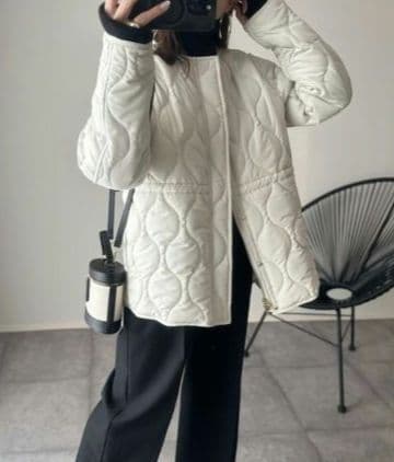 Emma Taylor エマテイラー ノーカラーコート キルティング サイズ38